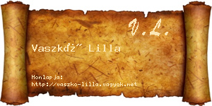 Vaszkó Lilla névjegykártya